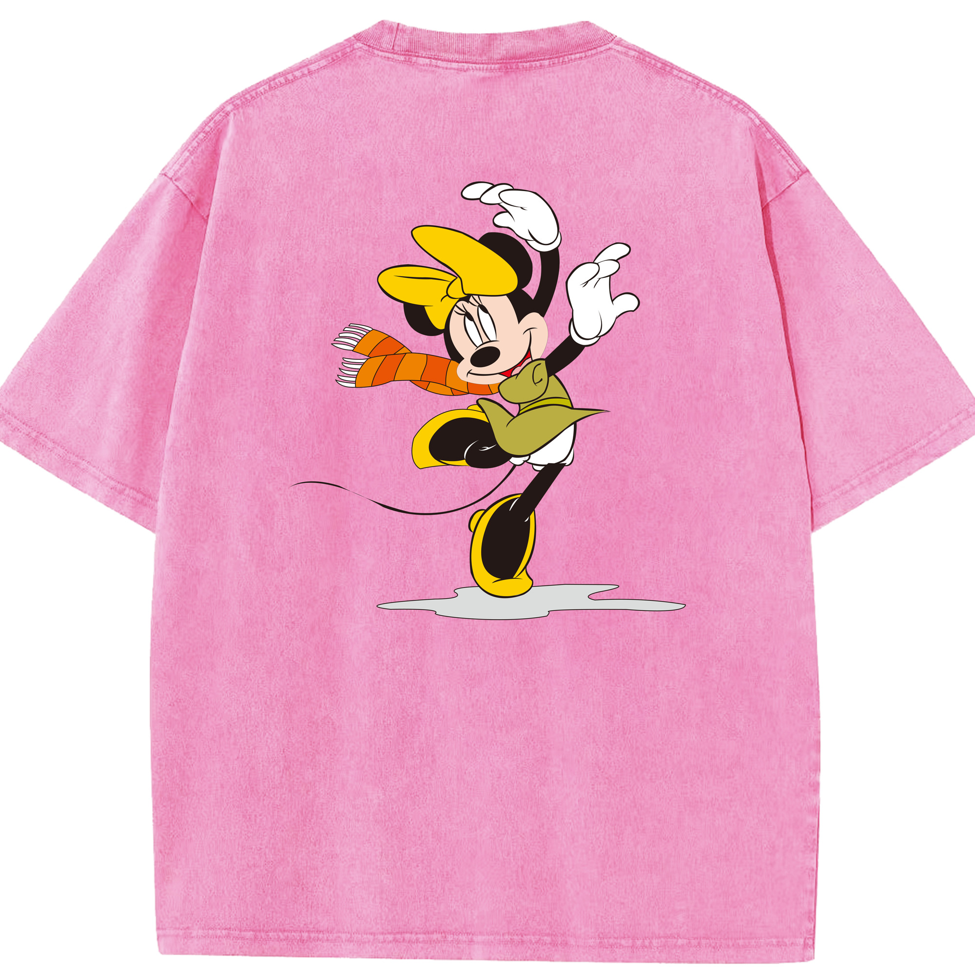 （画像用） ミッキーマウス Mickey Mouse 綿100% ヴィンテージ風 半袖Tシャツ（背面プリント）
